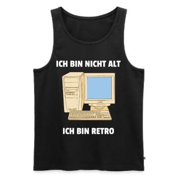 Ich bin nicht alt ich bin Retro Computer PC IT - Männer Premium Bio Tank Top - Schwarz - Vorne - AI Model Male 178 light (178cm)