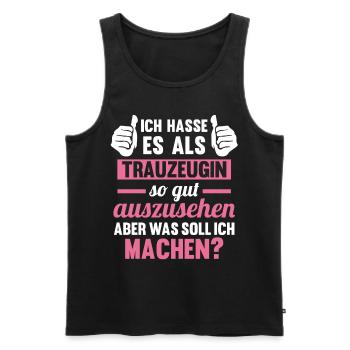 Trauzeugin - Männer Premium Bio Tank Top - Schwarz - Vorne - Michal (187cm)