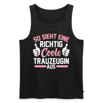 Coole Trauzeugin - Männer Premium Bio Tank Top - Schwarz - Vorne - Michal (187cm)