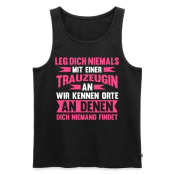 Trauzeugin - Männer Premium Bio Tank Top - Schwarz - Vorne - Michal (187cm)