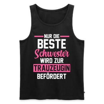 Schwester Trauzeugin - Männer Premium Bio Tank Top - Schwarz - Vorne - Michal (187cm)
