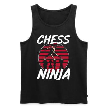 Chess Player Piece Vintage Ninja - Men's Premium Organic Tank Top - black - Front - Michal (187cm)