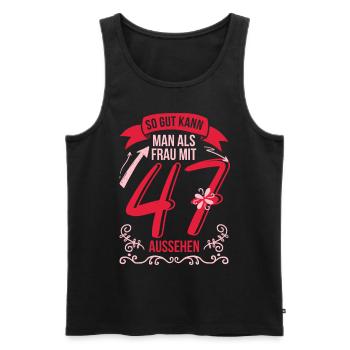 47. Geburtstag Geschenk Frau Gut Aussehen Spruch 4 - Männer Premium Bio Tank Top - Schwarz - Vorne - Michal (187cm)