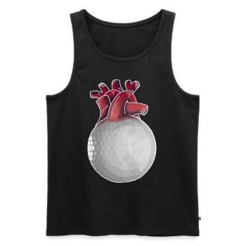 Golfer Herz lustiger Golfball Golf Geschenk - Männer Premium Bio Tank Top - Schwarz - Vorne - AI Model Male 178 light (178cm)