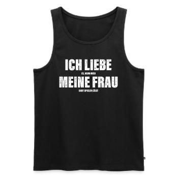 Ich Liebe Meine Frau Dart Darts Valentinstag - Männer Premium Bio Tank Top - Schwarz - Vorne - Michal (187cm)