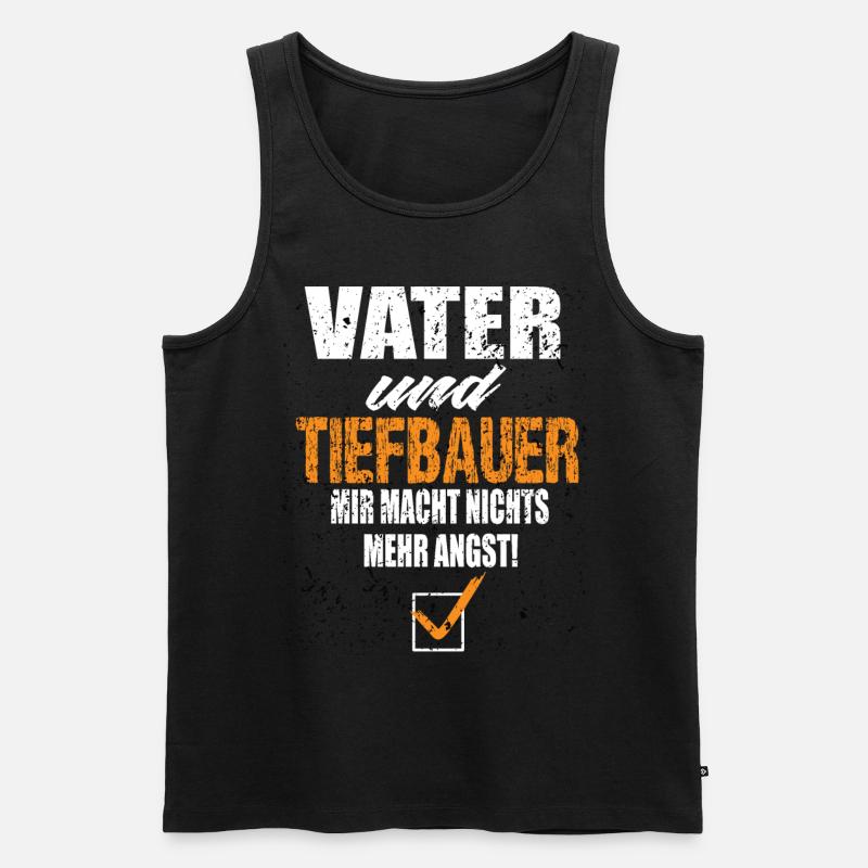 Vater und Tiefbauer - Männer Premium Bio Tank Top - Schwarz