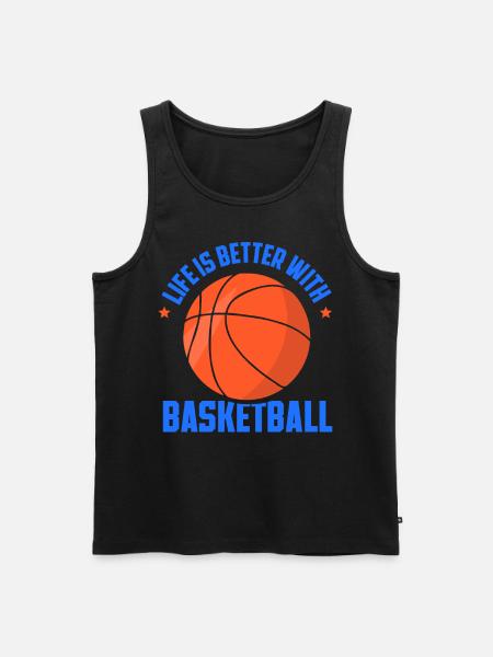 Life Is Better With Basketball - Männer Premium Bio Tank Top - Schwarz