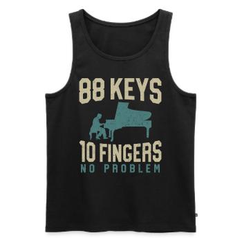 Piano Teacher Pianist Vintage - Men's Premium Organic Tank Top - black - Front - Michal (187cm)