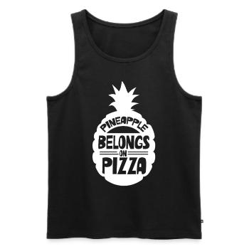 Ananas Gehört Auf Die Pizza Ananaspizza Hawaii - Männer Premium Bio Tank Top - Schwarz - Vorne - AI Model Male 178 light (178cm)