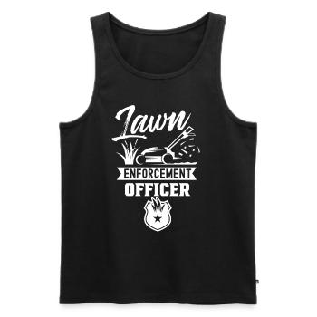 Lawn Policeman Lawn Mowing Lawn Enforcement Grass - Men's Premium Organic Tank Top - black - Front - Michal (187cm)