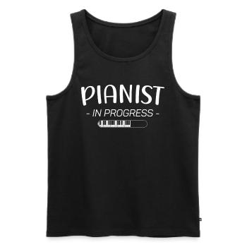 Professeur de piano Pianiste Future Heart - Débardeur bio Premium Homme - noir - Devant - Michal (187cm)