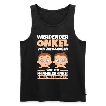 Werdender Onkel von Zwillingen - Männer Premium Bio Tank Top - Schwarz - Vorne - Michal (187cm)