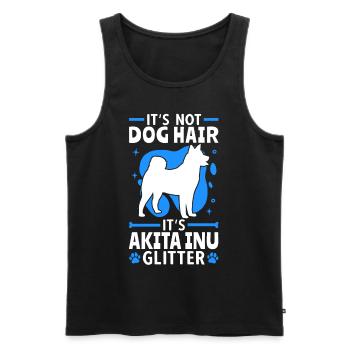 This is Akita Glitter Japanese Akita Inu - Men's Premium Organic Tank Top - black - Front - AI Model Male 178 light (178cm)