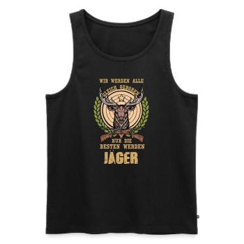 Rotwild I Hirsch Geweih Jägerin Jagd Motiv für - Männer Premium Bio Tank Top - Schwarz - Vorne - Michal (187cm)