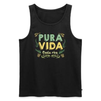Pura Vida I Costa Rica motif for Tico's creoles - Men's Premium Organic Tank Top - black - Front - AI Model Male 178 light (178cm)