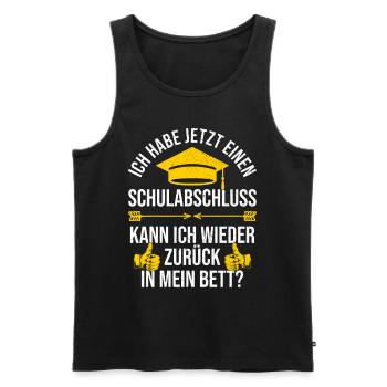Abschluss Schulabschluss Abi Realschule Abitur - Männer Premium Bio Tank Top - Schwarz - Vorne - Michal (187cm)