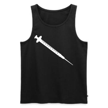 Spritze Weiss - Männer Premium Bio Tank Top - Schwarz - Vorne - AI Model Male 178 light (178cm)