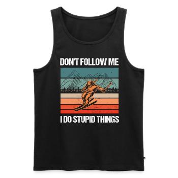 Folgt Mir Nicht Ich Mache Dumme Sachen Ski Skier - Männer Premium Bio Tank Top - Schwarz - Vorne - Michal (187cm)