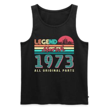 March 1973 Retro Original - Men's Premium Organic Tank Top - black - Front - AI Model Male 178 light (178cm)