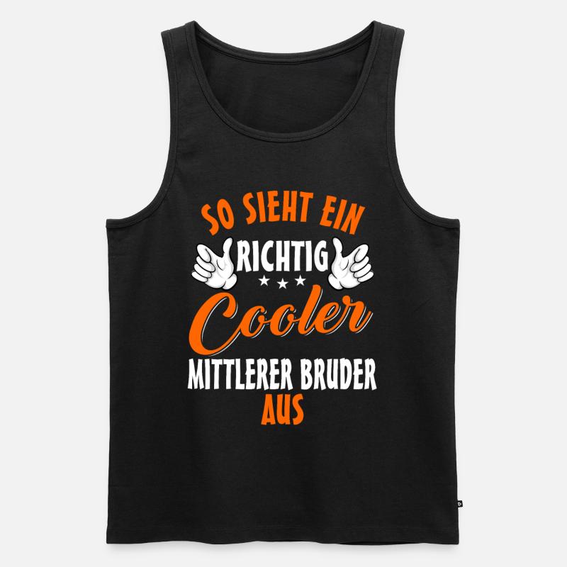 Cooler mittlerer Bruder - Männer Premium Bio Tank Top - Schwarz