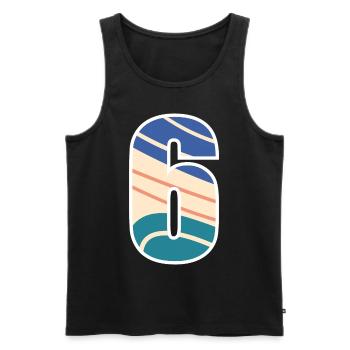 6 Number , Number - Men's Premium Organic Tank Top - black - Front - AI Model Male 178 light (178cm)