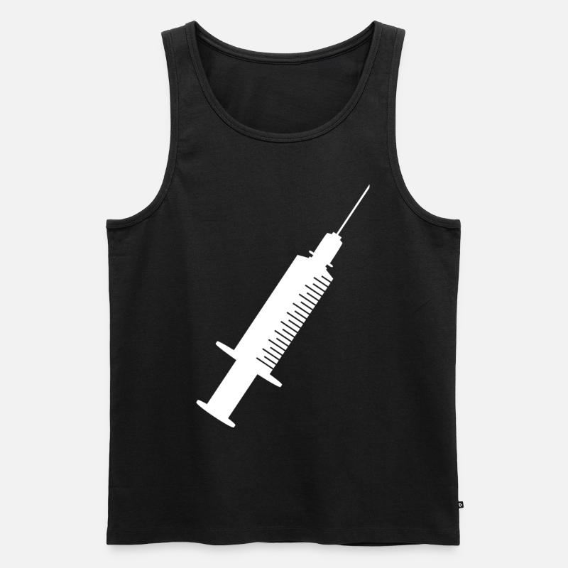 Spritze Weiss - Männer Premium Bio Tank Top - Schwarz