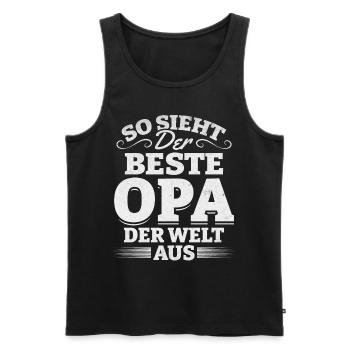 So sieht der beste Opa der Welt aus I Bester Opa - Männer Premium Bio Tank Top - Schwarz - Vorne - AI Model Male 178 light (178cm)