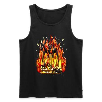Flammes de feu Araignées Royaume de la Couronne Fantaisie - Débardeur bio Premium Homme - noir - Devant - Michal (187cm)