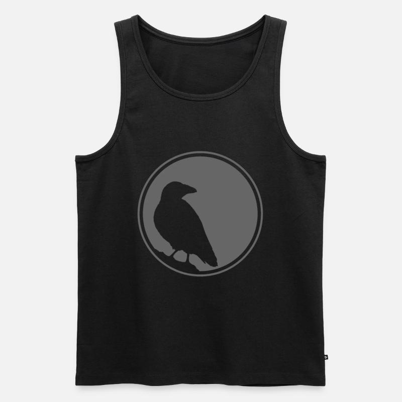 Der Rabe - Männer Premium Bio Tank Top - Schwarz