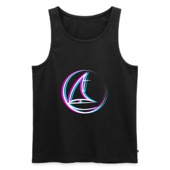 Segel Saison - Segelboot - Männer Premium Bio Tank Top - Schwarz - Vorne - AI Model Male 178 light (178cm)