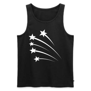 Stars White - Men's Premium Organic Tank Top - black - Front - AI Model Male 178 light (178cm)