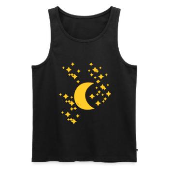 Mond Nacht Himmel Sternenhimmel Sterne himmlisch - Männer Premium Bio Tank Top - Schwarz - Vorne - Michal (187cm)