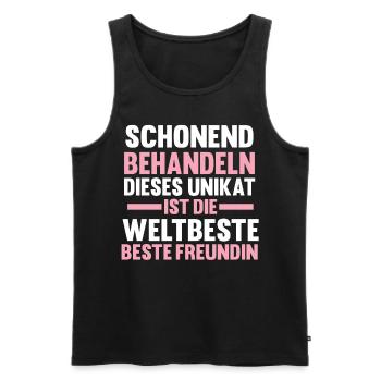 Beste Freundin - Männer Premium Bio Tank Top - Schwarz - Vorne - Michal (187cm)
