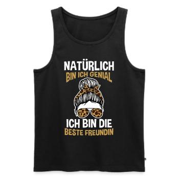 Beste Freundin - Männer Premium Bio Tank Top - Schwarz - Vorne - Michal (187cm)