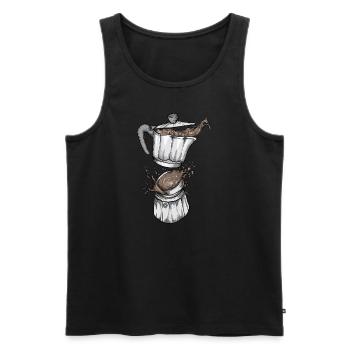 Café I Grain de café Portafilter Espresso Motif pour - Débardeur bio Premium Homme - noir - Devant - AI Model Male 178 light (178cm)