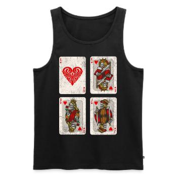 Verblasster Tag der Toten Spielkarten Skelett - Männer Premium Bio Tank Top - Schwarz - Vorne - AI Model Male 178 light (178cm)