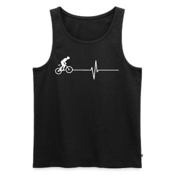 Rennrad Fahrrad Herzschlag - Männer Premium Bio Tank Top - Schwarz - Vorne - Michal (187cm)