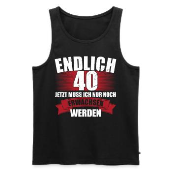 Endlich 40. Geburtstag Mann Frau Jahrgang 1982 - Männer Premium Bio Tank Top - Schwarz - Vorne - Michal (187cm)