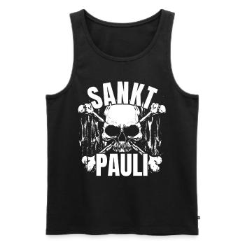 St pauli. St pauli Fan. Paulianer Hamburger fan - Männer Premium Bio Tank Top - Schwarz - Vorne - AI Model Male 178 light (178cm)