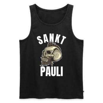 St pauli. St pauli Fan. Paulianer Hamburger fan - Männer Premium Bio Tank Top - Schwarz - Vorne - AI Model Male 178 light (178cm)