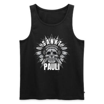 St pauli. St pauli Fan. Paulianer Hamburger fan - Männer Premium Bio Tank Top - Schwarz - Vorne - AI Model Male 178 light (178cm)