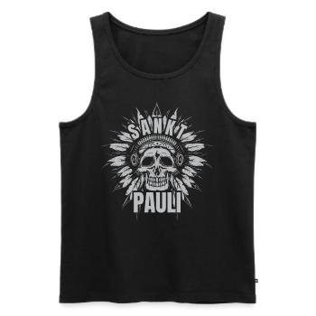 St pauli. St pauli Fan. Paulianer Hamburger fan - Männer Premium Bio Tank Top - Schwarz - Vorne - AI Model Male 178 light (178cm)
