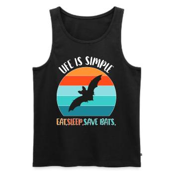 Bat Bats - Men's Premium Organic Tank Top - black - Front - AI Model Male 178 light (178cm)