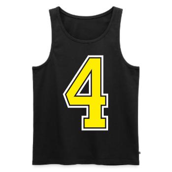 Number 4 Yellow design - Men's Premium Organic Tank Top - black - Front - AI Model Male 178 light (178cm)