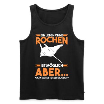Rochen Mantarochen - Männer Premium Bio Tank Top - Schwarz - Vorne - AI Model Male 178 light (178cm)