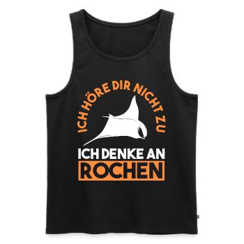 Rochen - Männer Premium Bio Tank Top - Schwarz - Vorne - AI Model Male 178 light (178cm)