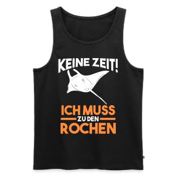 Rochen - Männer Premium Bio Tank Top - Schwarz - Vorne - AI Model Male 178 light (178cm)