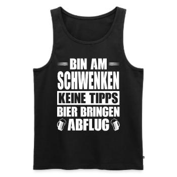 Bin Am Schwenken Keine Tipps Bier Bringen Abflug - Männer Premium Bio Tank Top - Schwarz - Vorne - AI Model Male 178 light (178cm)