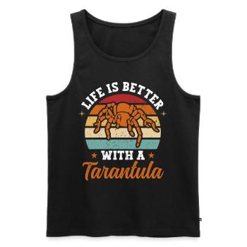 Life Is Better With A Tarantula Arachnid Spider - Men's Premium Organic Tank Top - black - Front - Michal (187cm)
