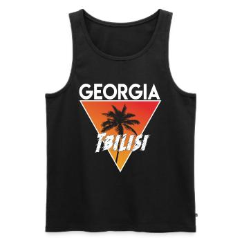 georgien mit Hauptstadt - Männer Premium Bio Tank Top - Schwarz - Vorne - Michal (187cm)
